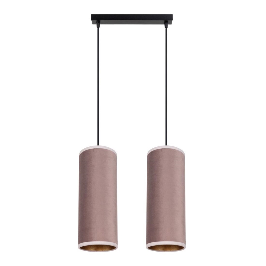 Luster na užetu AVALO 2xE27/60W/230V ružičasta/mesing