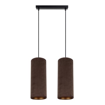 Luster na užetu AVALO 2xE27/60W/230V smeđa/mesingana