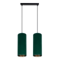Luster na užetu AVALO 2xE27/60W/230V zelena/mesing