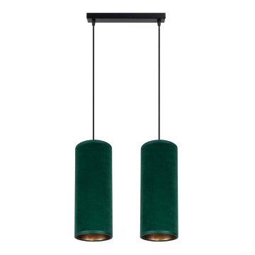 Luster na užetu AVALO 2xE27/60W/230V zelena/mesing