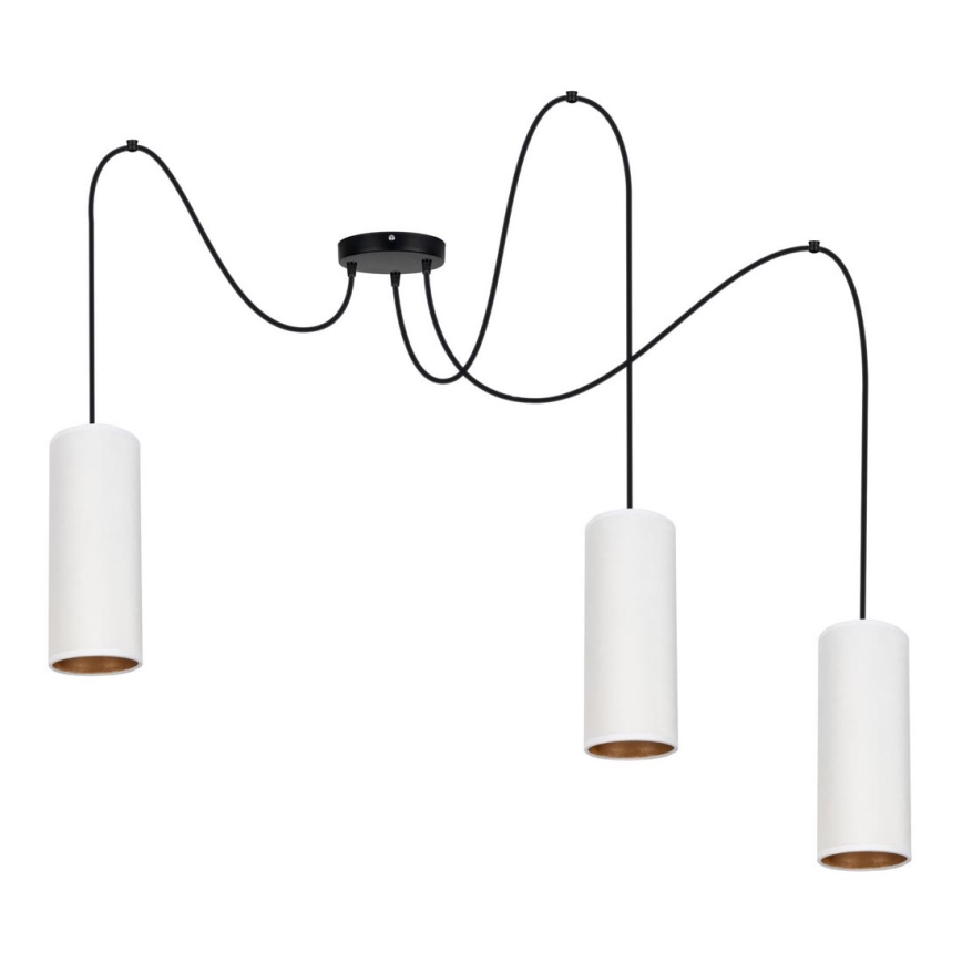 Luster na užetu AVALO 3xE27/60W/230V bijela/mesing