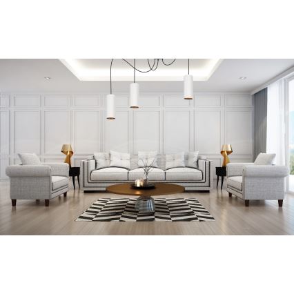 Luster na užetu AVALO 3xE27/60W/230V bijela/mesing