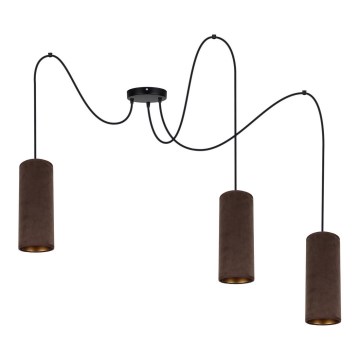 Luster na užetu AVALO 3xE27/60W/230V pauk smeđa/mesingana