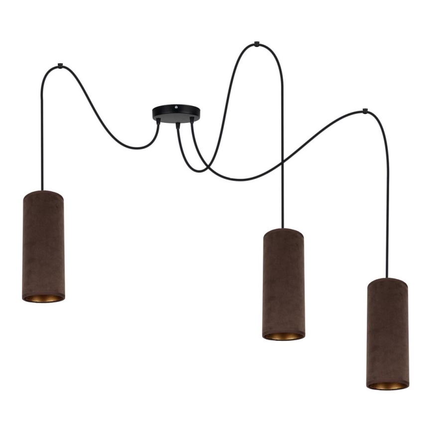Luster na užetu AVALO 3xE27/60W/230V pauk smeđa/mesingana