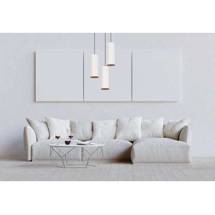 Luster na užetu AVALO 3xE27/60W/230V promjer 35 cm bijela/mesing