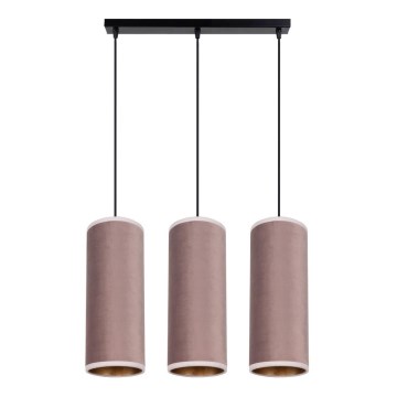 Luster na užetu AVALO 3xE27/60W/230V ružičasta/mesing