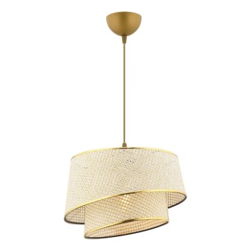 Luster na užetu BARETTE 1xE27/60W/230V krem boja/zlatna