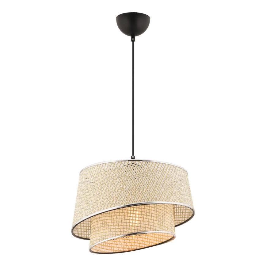 Luster na užetu BARETTE 1xE27/60W/230V krem/zlatno kromirani