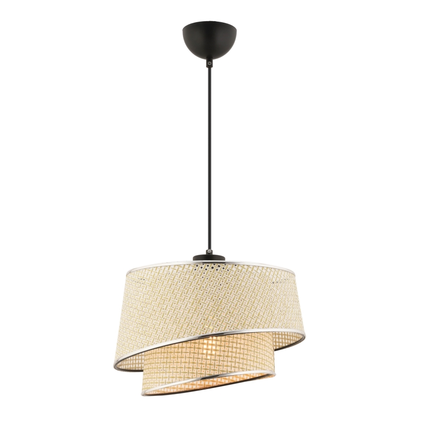 Luster na užetu BARETTE 1xE27/60W/230V krem/zlatno kromirani