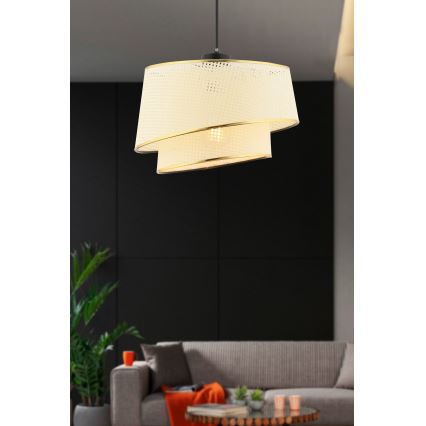 Luster na užetu BARETTE 1xE27/60W/230V krem/ zlato