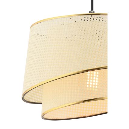Luster na užetu BARETTE 1xE27/60W/230V krem/ zlato