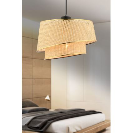 Luster na užetu BARETTE 1xE27/60W/230V smeđa/zlatna
