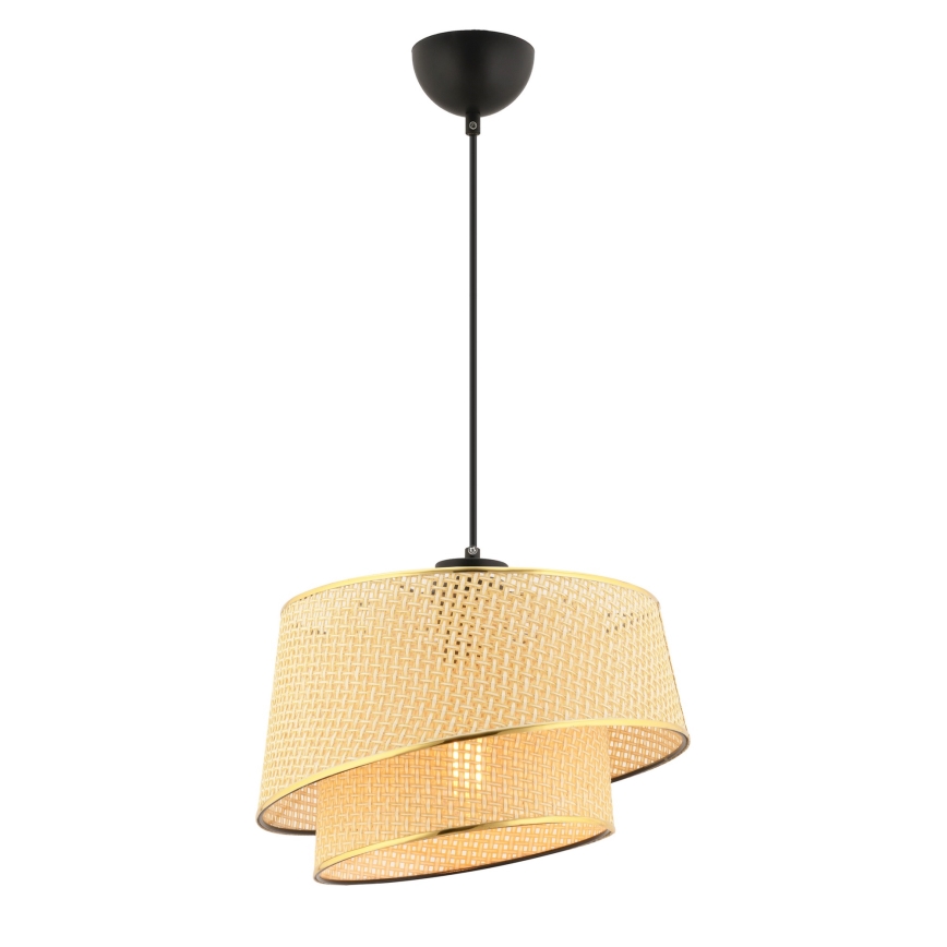 Luster na užetu BARETTE 1xE27/60W/230V smeđa/zlatna