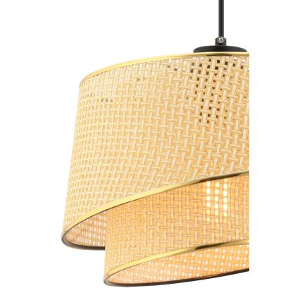 Luster na užetu BARETTE 1xE27/60W/230V smeđa/zlatna