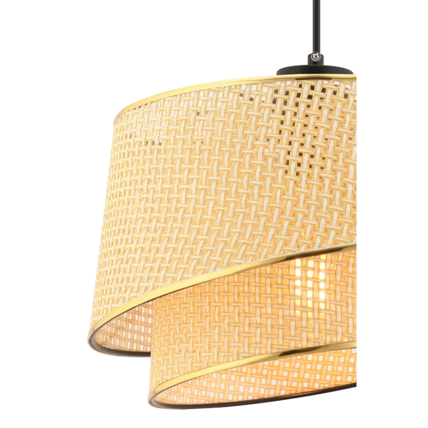 Luster na užetu BARETTE 1xE27/60W/230V smeđa/zlatna