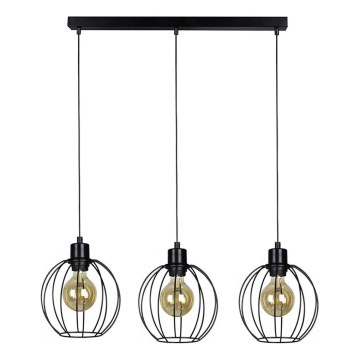 Luster na užetu BERIS 3xE27/60W/230V hrast