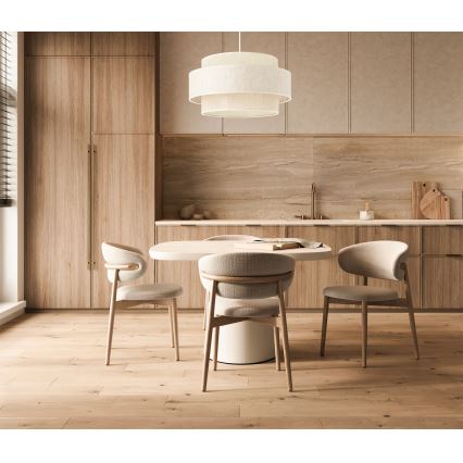 Luster na užetu BOHO 1xE27/60W/230V promjer 40 cm krem/juta