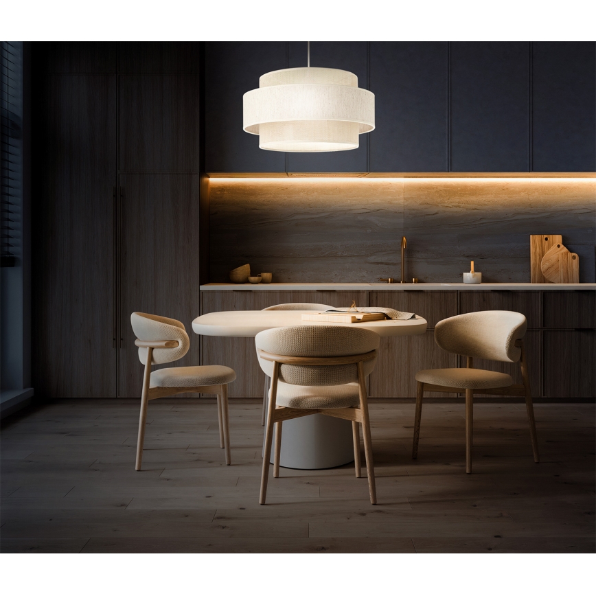 Luster na užetu BOHO 1xE27/60W/230V promjer 40 cm krem/juta