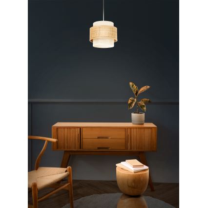 Luster na užetu BOHO 1xE27/60W/230V Ø 20 cm juta/krem