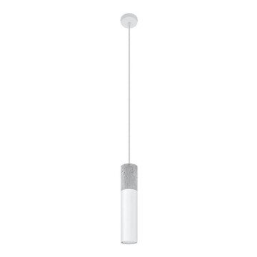 Luster na užetu BORGIO 1xGU10/40W/230V beton/metal bijela