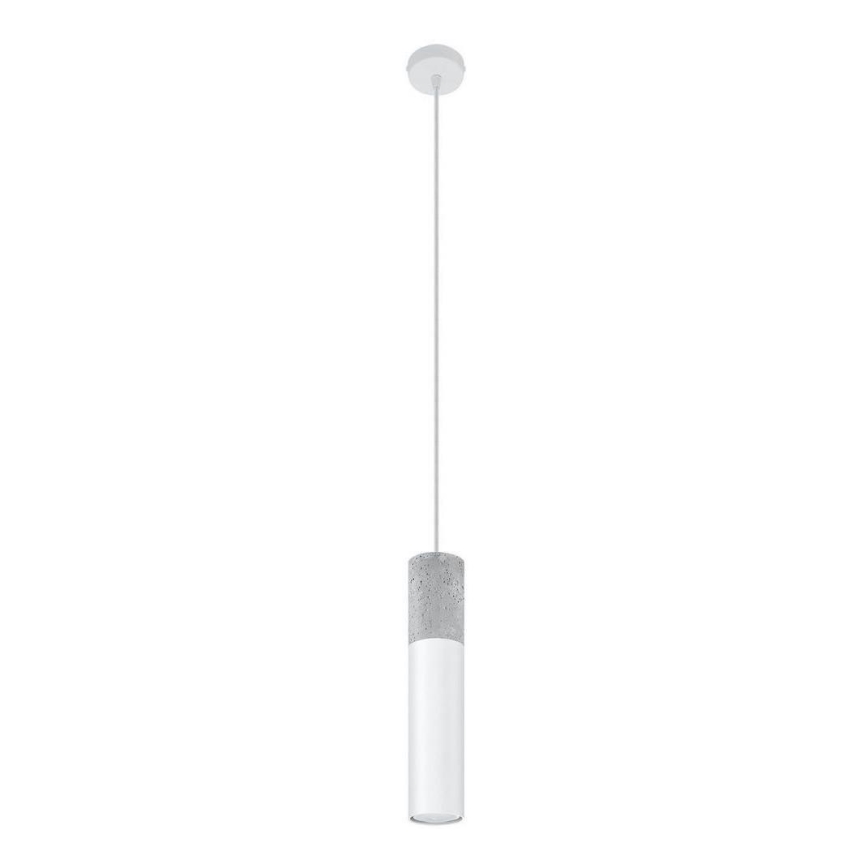 Luster na užetu BORGIO 1xGU10/40W/230V beton/metal bijela