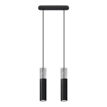 Luster na užetu BORGIO 2xGU10/40W/230V beton/metal crna