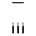 Luster na užetu BORGIO 3xGU10/40W/230V beton/metal crna