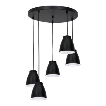 Luster na užetu CARYON 5xE14/60W/230V crna