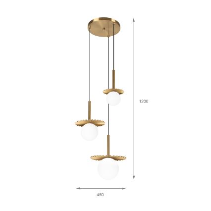 Luster na užetu CHITA 3xG9/5W/230V zlatni