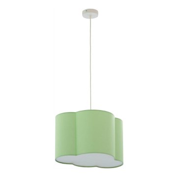Luster na užetu CLOUD 1xE27/25W/230V zelena
