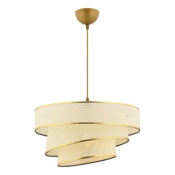 Luster na užetu COUPER 1xE27/60W/230V bijeli/zlatni