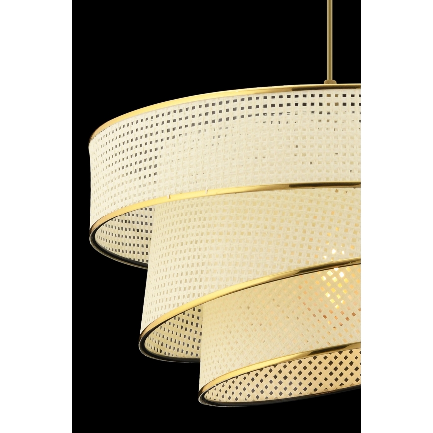 Luster na užetu COUPER 1xE27/60W/230V bijeli/zlatni