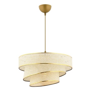 Luster na užetu COUPER 1xE27/60W/230V krem boja/zlatna