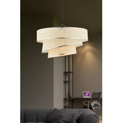 Luster na užetu COUPER 1xE27/60W/230V krem/krom sjaj