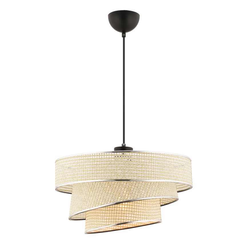 Luster na užetu COUPER 1xE27/60W/230V krem/krom sjaj