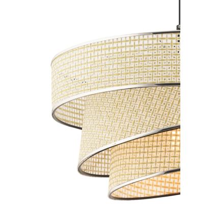 Luster na užetu COUPER 1xE27/60W/230V krem/krom sjaj