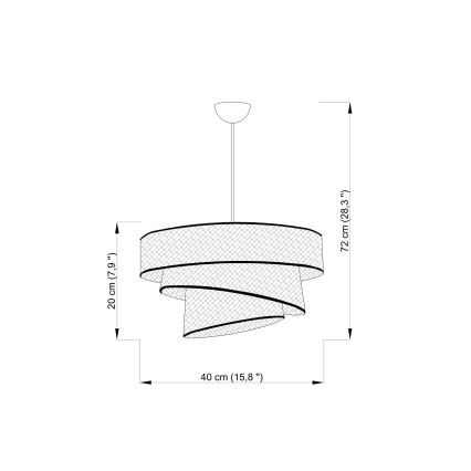 Luster na užetu COUPER 1xE27/60W/230V krem/krom sjaj