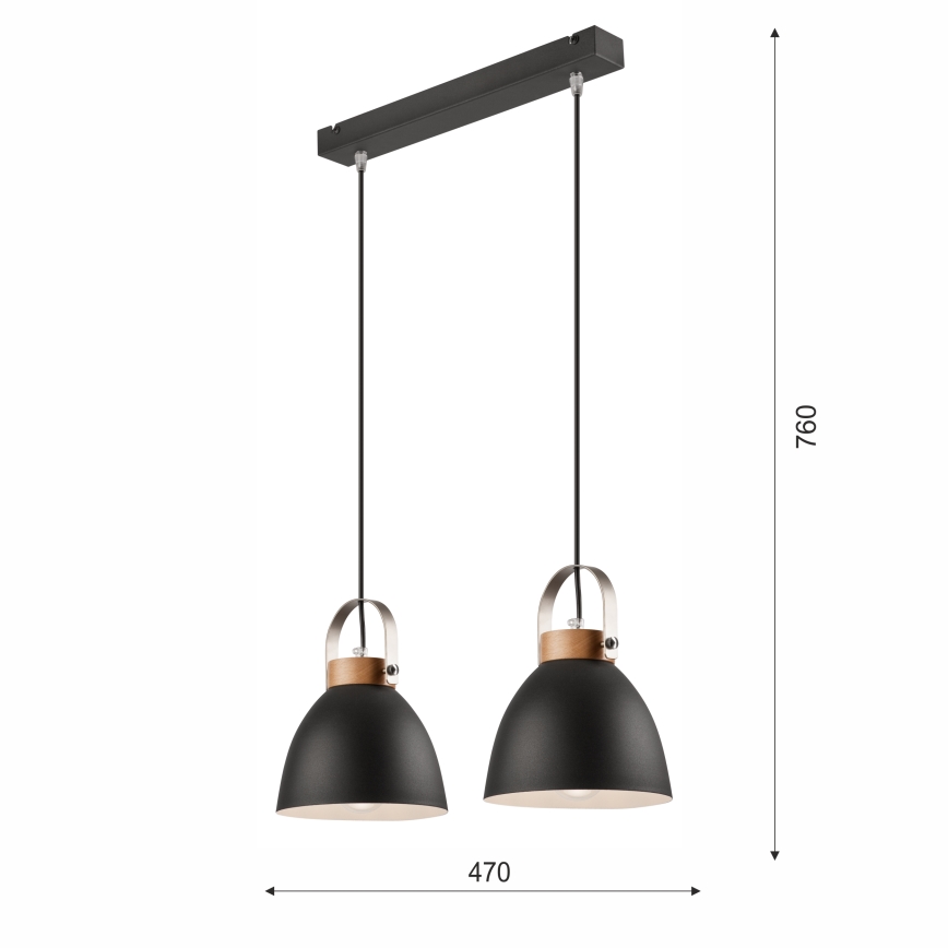 Luster na užetu DANIELLE 2xE27/60W/230V buk