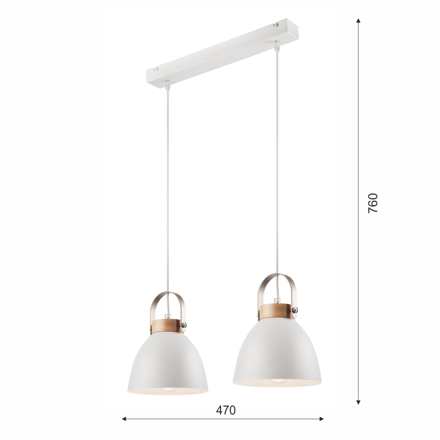 Luster na užetu DANIELLE 2xE27/60W/230V buk