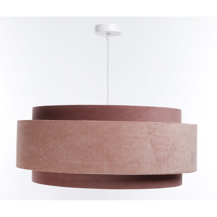 Luster na užetu DOBLO 1xE27/60W/230V promjer 60 cm ružičasta/bijela