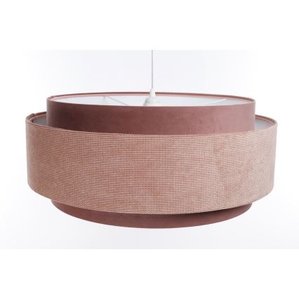 Luster na užetu DOBLO 1xE27/60W/230V promjer 60 cm ružičasta/bijela