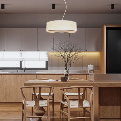 Luster na užetu GARDA 1xE27/60W/230V promjer 40 cm bijela