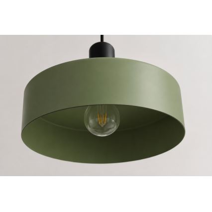 Luster na užetu HAKI 3xE27/60W/230V zelena/crna