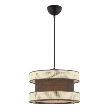 Luster na užetu HALO 1xE27/60W/230V smeđa/krem