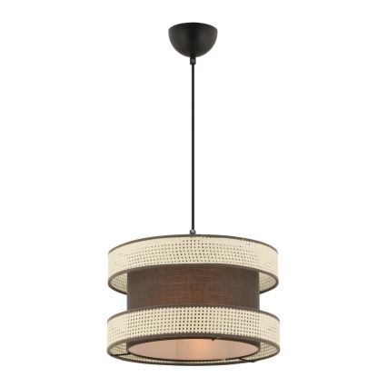Luster na užetu HALO 1xE27/60W/230V smeđa/krem