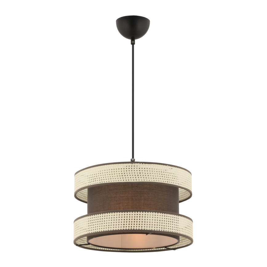 Luster na užetu HALO 1xE27/60W/230V smeđa/krem