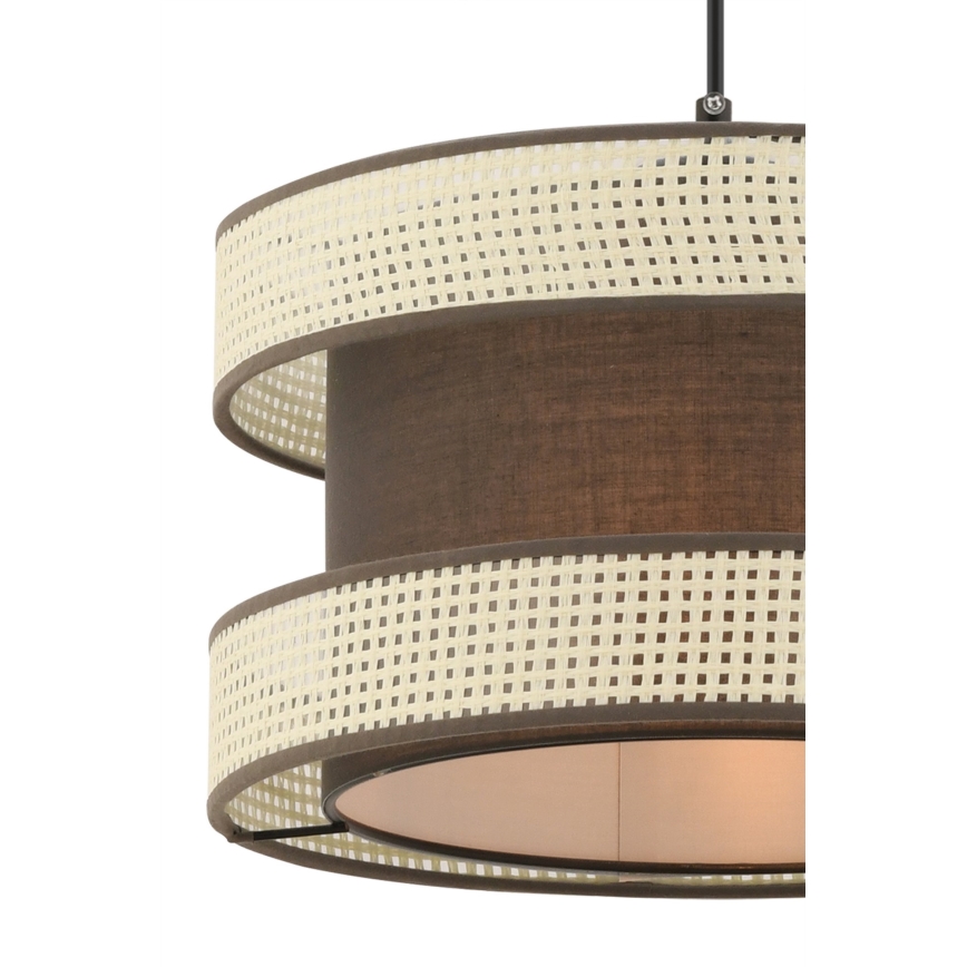 Luster na užetu HALO 1xE27/60W/230V smeđa/krem