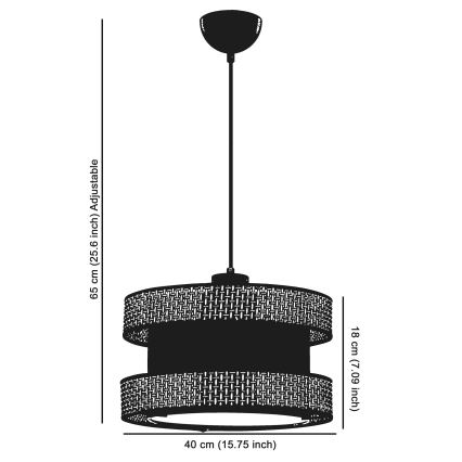 Luster na užetu HALO 1xE27/60W/230V smeđa/krem