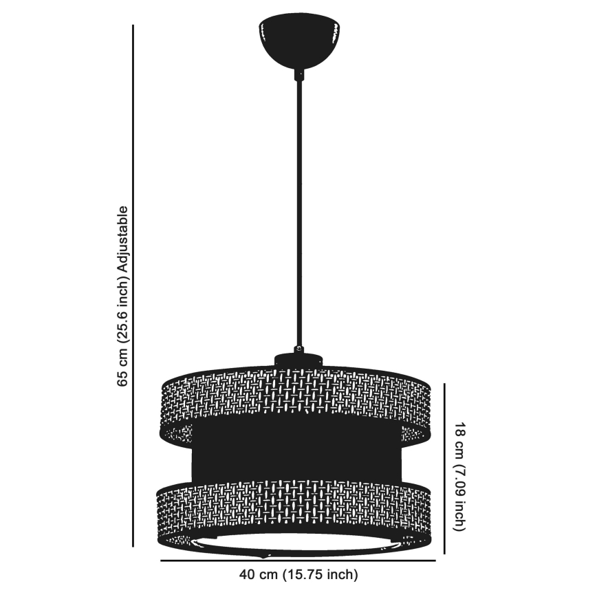 Luster na užetu HALO 1xE27/60W/230V smeđa/krem