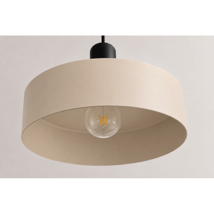 Luster na užetu LATTE 3xE27/60W/230V bež/crna